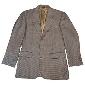 VTG‎ J. Riggings Blazer Houndstooth Wool Blend Classic Mens Business Casual 38R